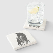 Katzen kümmern Sie sich nicht, wenn Sie verrückt s Steinuntersetzer (Seitenansicht)