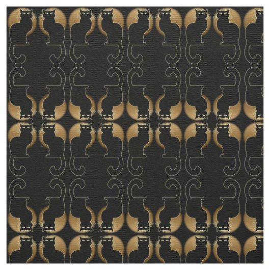 Katzen-Kunst-Gewebe-schwarze Stoff (Muster)