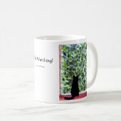 Katzen-Kunst-schwarze Katzen-Vogelbeobachtung! Kaffeetasse (VorderseiteRechts)