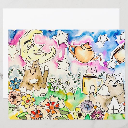 Katzen-Kunstdruck (Vorne/Hinten)