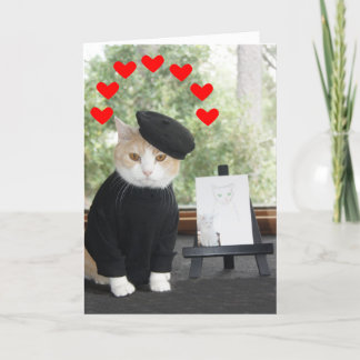 Katzen-Künstler in LiebeValentine Feiertagskarte
