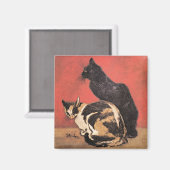 Katzen, Kunstmalerei von Theophile Steinlen Magnet (Vorderseite/Rückseite)
