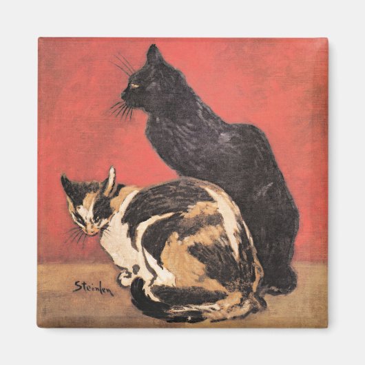 Katzen, Kunstmalerei von Theophile Steinlen Magnet (Vorne)