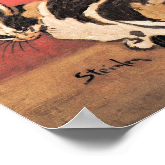 Katzen, Kunstmalerei von Theophile Steinlen Poster (Ecke)