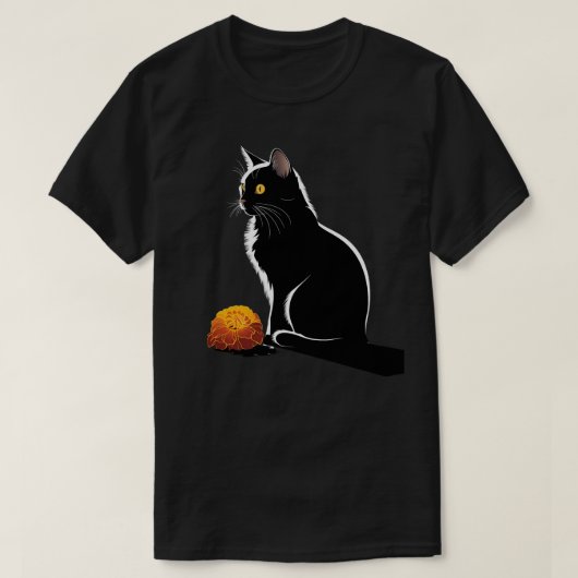 Katzen Kunstwerk - Blume Art Kat Motif Tierkatze T-Shirt (Design vorne)