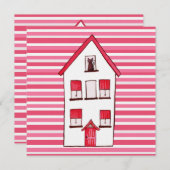 Katzen-laden Haus Striped ZuhauseHousewarming ein Einladung (Vorne/Hinten)