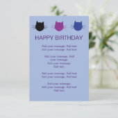 Katzen-laden mehrfarbiges Kindergeburtstag-Party Einladung (Stehend Vorderseite)