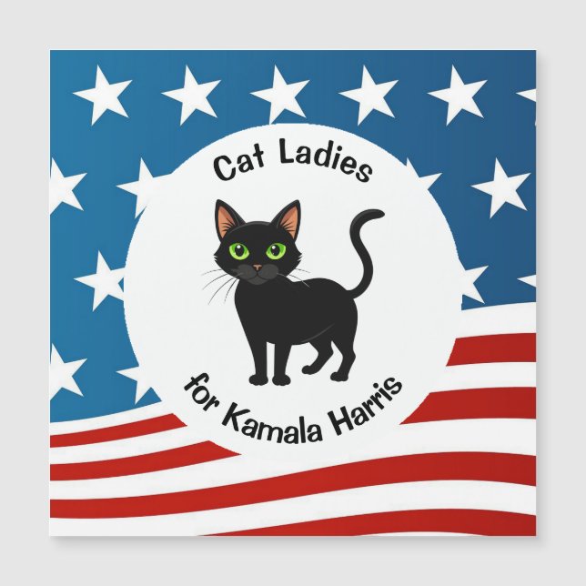Katzen Ladys für Kamala Design Magnetkarte (Vorderseite)