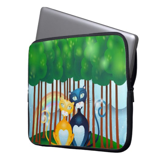 Katzen Laptopschutzhülle (Vorderseite Links)