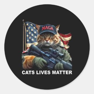 Katzen leben Präsident politisch für Vance Trump 2 Runder Aufkleber
