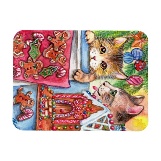 Katzen & Lebkuchen Cookies Magnet (Horizontal)