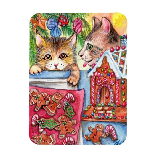 Katzen & Lebkuchen Cookies Magnet (Vertikal)