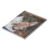 Katzen lecken Hund Notizblock (Rotiert)