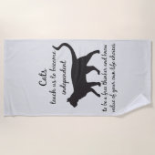 Katzen lehren uns Geist Tier Totem Badetuch (Vorderseite)