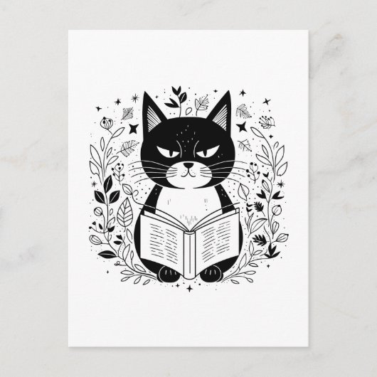 Katzen-Lesebuch Postkarte (Vorderseite)