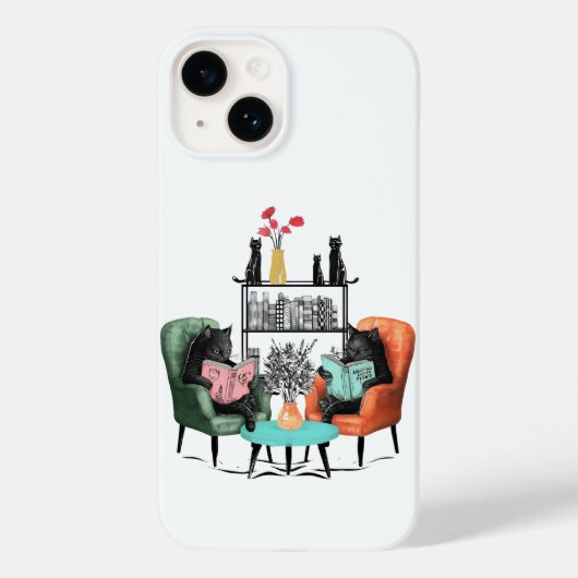Katzen lesen Bücher Case-Mate iPhone Hülle (Rückseite)