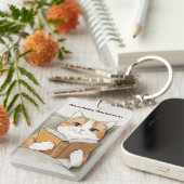 Katzen lesen eines Buches personalisieren Schlüsselanhänger (Vorderseite rechts)