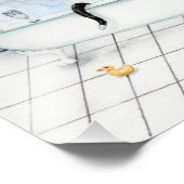 Katzen lesen Zeitung in der Badewanne. Fotodruck (Ecke)