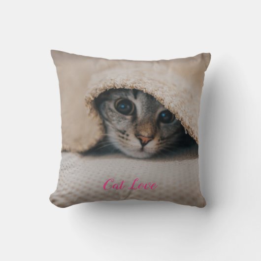 Katzen-Liebe - Geschenk für beliebtes Design Kissen (Vorderseite)