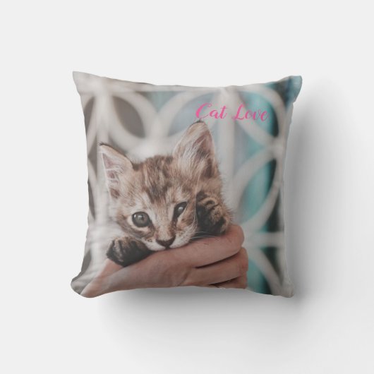 Katzen-Liebe - Geschenk für beliebtes Design Kissen (Vorderseite)