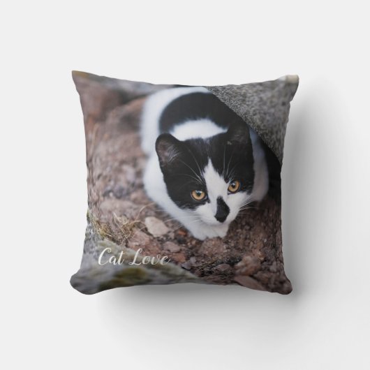 Katzen-Liebe - Geschenk für beliebtes Design Kissen (Vorderseite)