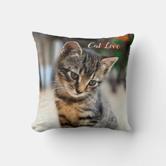 Katzen-Liebe - Geschenk für beliebtes Design Kissen (Vorderseite)