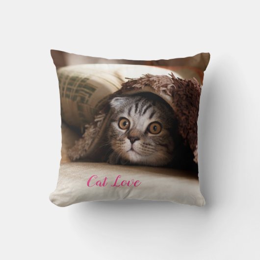 Katzen-Liebe - Geschenk für beliebtes Design Kissen (Vorderseite)