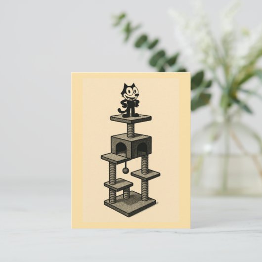 Katzen Liebe Katzenbäume Postkarte (Stehend Vorderseite)