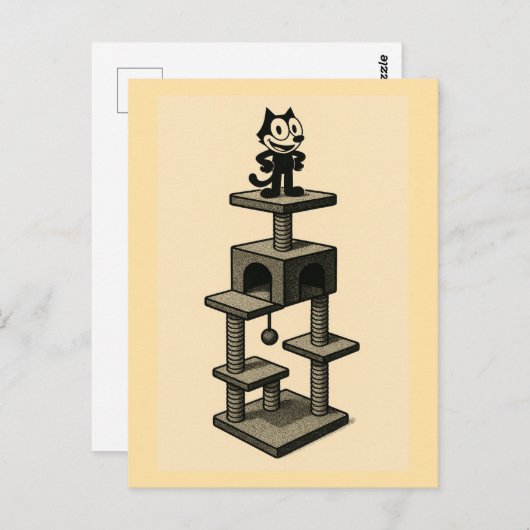 Katzen Liebe Katzenbäume Postkarte (Vorne/Hinten)