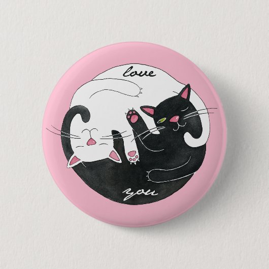 Katzen-Liebe-Knöpfe Button (Vorderseite)