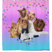 Katzen Liebe Künstlerisch Badezimmer Dekoration Fa Duschvorhang (Vorderseite)