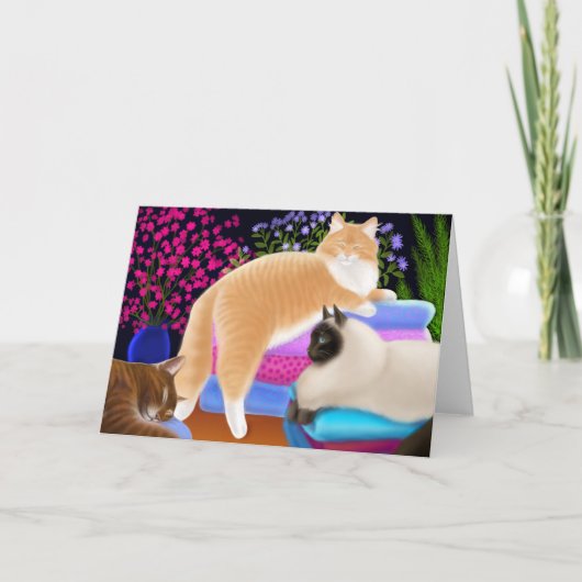 Katzen-Liebe-saubere Wäscherei-Karte Karte (Vorderseite)