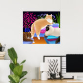 Katzen Liebe Sauberes Waschplakat Poster (Heimbüro)