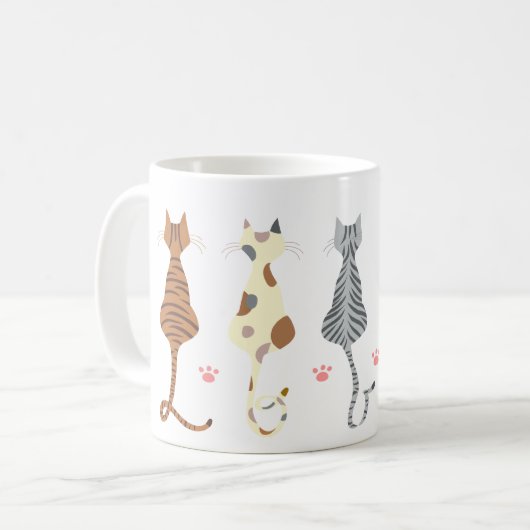 Katzen Liebe Schwanz Tasse (Vorderseite Links)