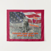 Katzen Liebe Veteranen Wandteppich (Vorderseite (Horizontal))