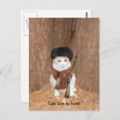Katzen Liebe zu jagen. Postkarte (Vorne/Hinten)