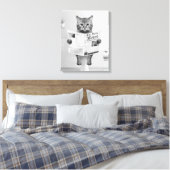 Katzen Liebhaber des Badens Mauer Kunst, Schwarz u Leinwanddruck (Insitu (Schlafzimmer))