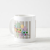 Katzen-Liebhaber "drei Freund-" Katzen-Kunst Kaffeetasse (Vorderseite Links)