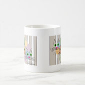 Katzen-Liebhaber "drei Freund-" Katzen-Kunst Kaffeetasse (Mittel)