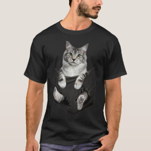 Katzen Liebhaber Geschenke Maine Coon in Pocket Fu T-Shirt
