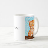 Katzen-Liebhaber-Geschenkorange Kaffeetasse (VorderseiteRechts)