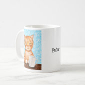 Katzen-Liebhaber-Geschenkorange Kaffeetasse (Vorderseite Links)