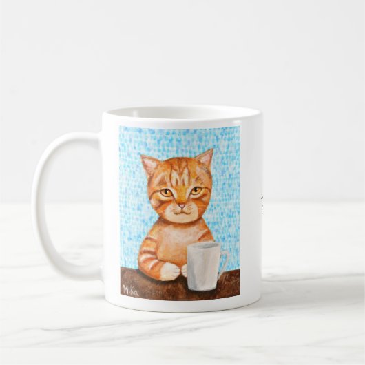 Katzen-Liebhaber-Geschenkorange Kaffeetasse (Links)