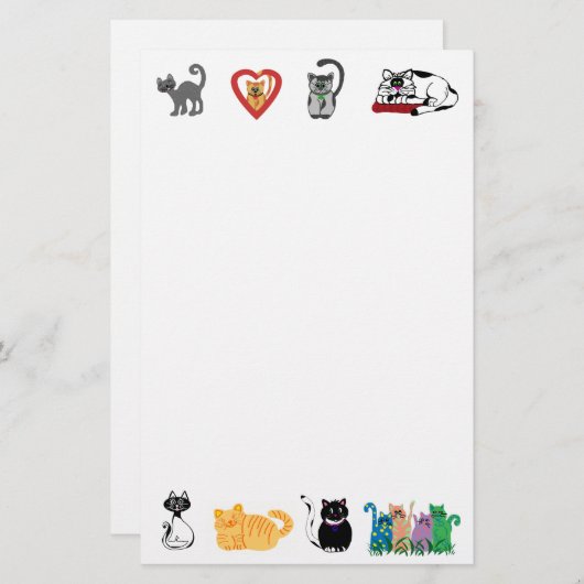 Katzen-Liebhaber-stationäres Papier (Vorne/Hinten)