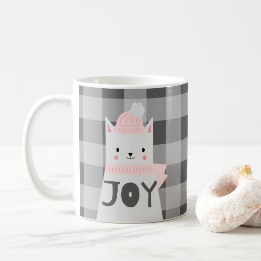 Katzen-Liebhaber-Weihnachtsfreude Kaffeetasse (Mit Donut)