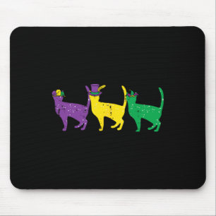 Katzen Lila Gelbe Grüne Louisiana Mardi Gras Wome Mousepad