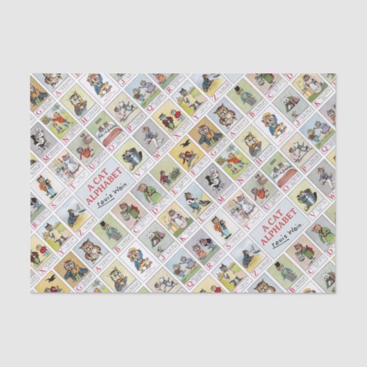 Katzen, Louis Wain (Farbwechsel im Hintergrund mög Seidenpapier (Vorderseite)