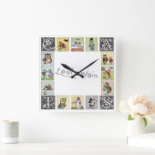 Katzen, Louis Wain Quadratische Wanduhr (Zuhause)