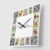 Katzen, Louis Wain Quadratische Wanduhr (Winkel)
