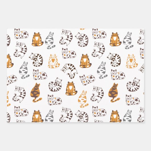 Katzen Loungen Wrapping Paper Set Geschenkpapier Set (Vorderseite 3)